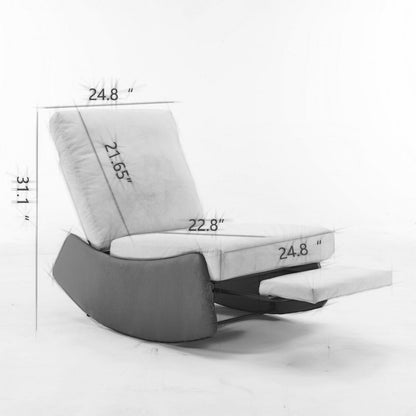 Mecedora moderna reclinable, cómoda mecedora para guardería con reposapiés, sillón de lectura con acento, sillón tapizado para relajarse y descansar, mecedora suave y acolchada para sala de estar y dormitorio.