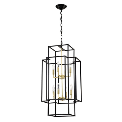 Lámpara de araña de 8 luces, ideal para entrada, techos altos, comedor, recibidor, entrada, escalera y pasillo. Altura ajustable (bombillas E12 no incluidas).