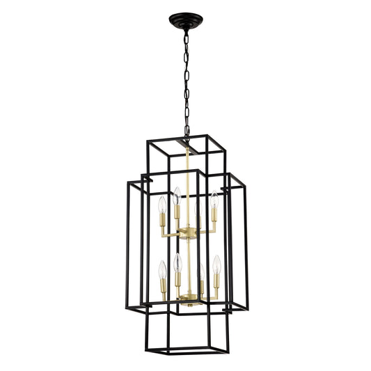 Lámpara de araña de 8 luces, ideal para entrada, techos altos, comedor, recibidor, entrada, escalera y pasillo. Altura ajustable (bombillas E12 no incluidas).