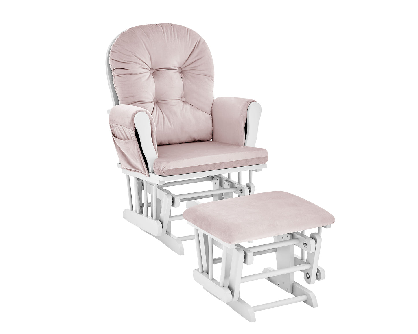 Mason - Planeador y otomana de madera blanca