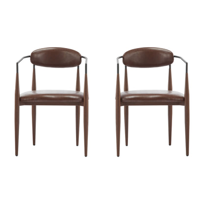 Modern Luxe Dining Arm Chair Set With Upholstery