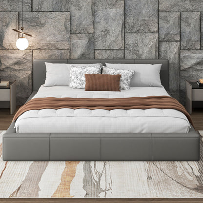 Stylish Upholstered Bed With Birch Wood Frame