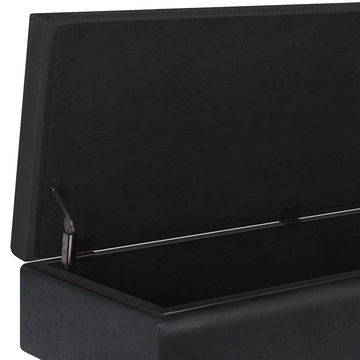 Owen - Otomana rectangular con espacio de almacenamiento - Negro medianoche