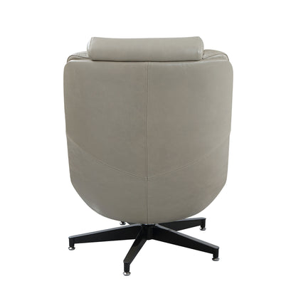 Piran - Silla decorativa giratoria de cuero de grano superior - Twilight