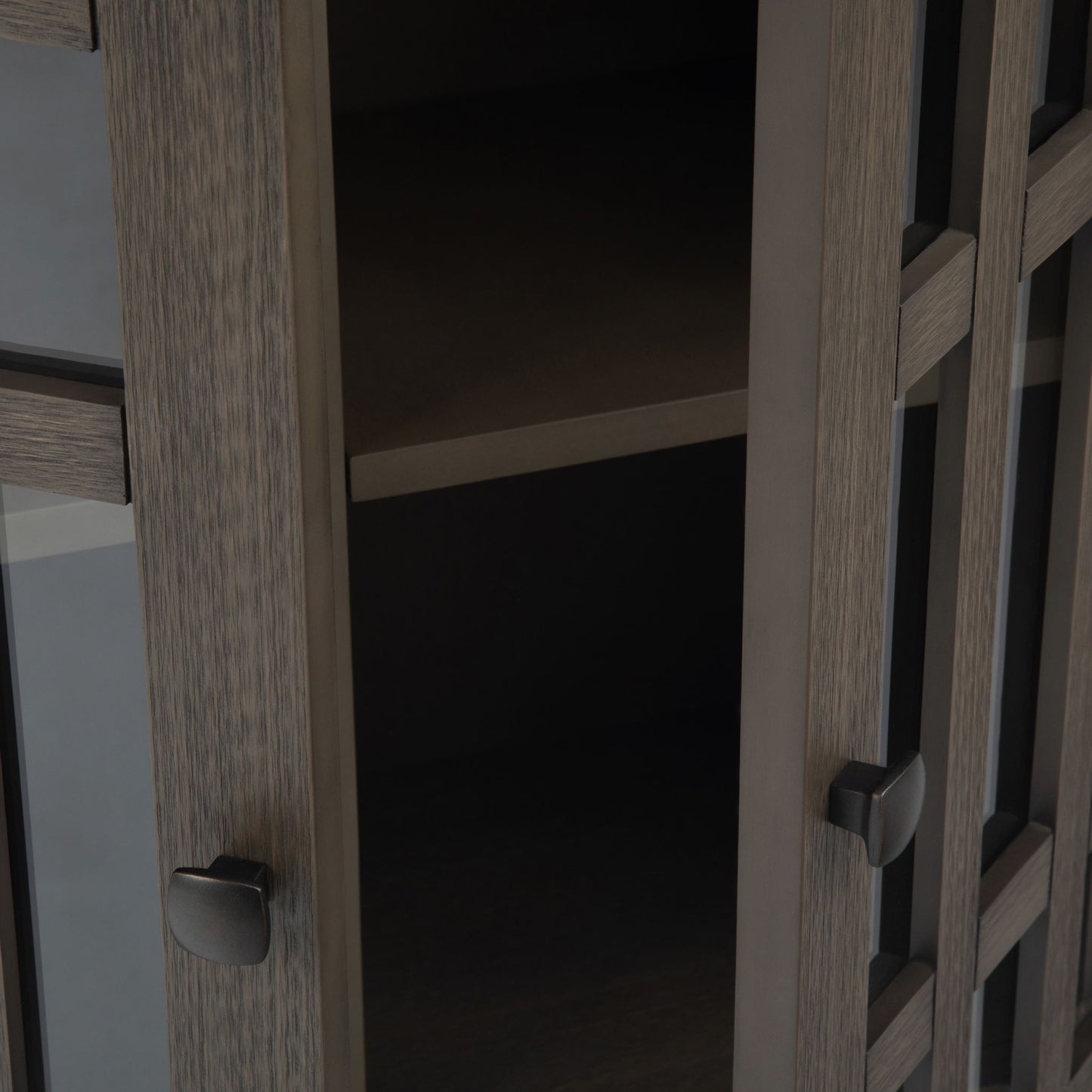 Bedford - Mueble bajo para almacenamiento multimedia - Gris estilo granja