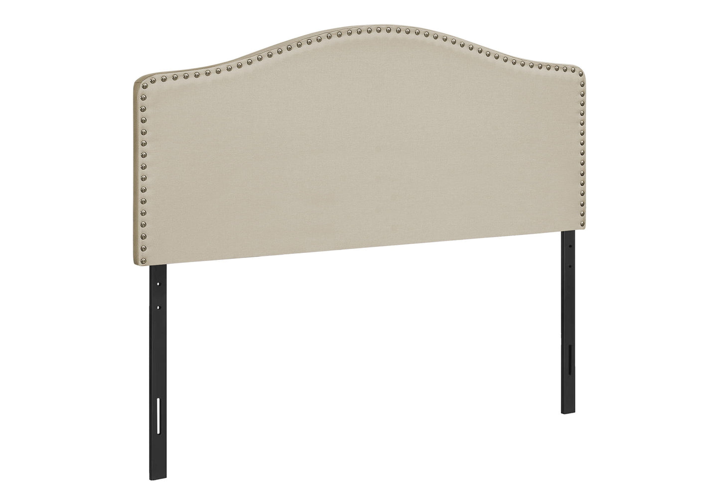Tamaño completo, solo cabecero, tapizado, estilo transicional - Beige