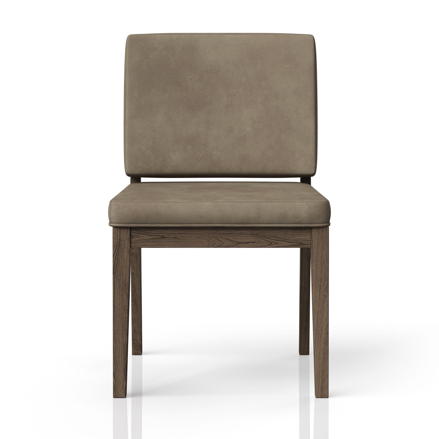 Silla de cuero con respaldo suave (juego de 2) - Marrón claro