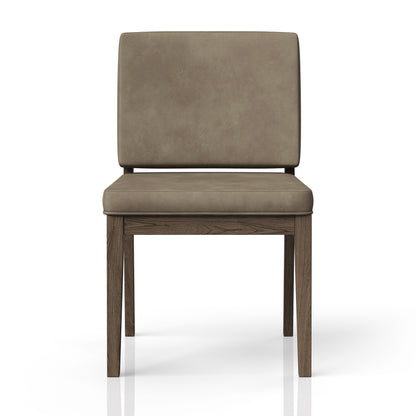 Silla de cuero con respaldo suave (juego de 2) - Marrón claro