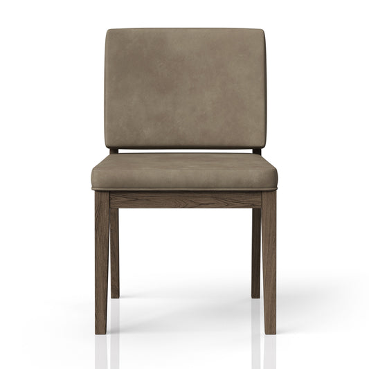 Silla de cuero con respaldo suave (juego de 2) - Marrón claro