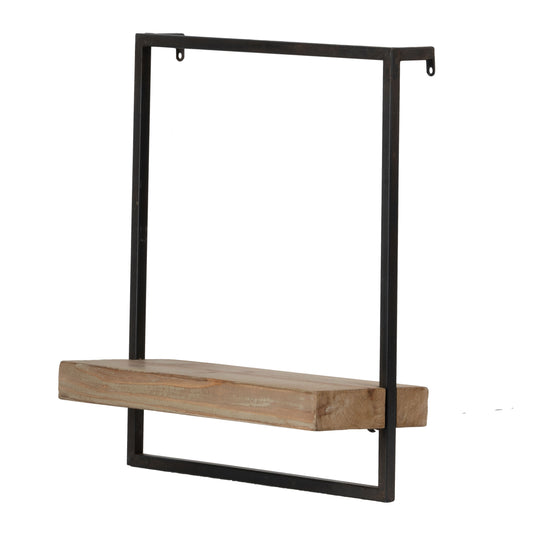 Estante de pared, decoración para colgar en la pared, acento decorativo para el hogar - Negro/Marrón