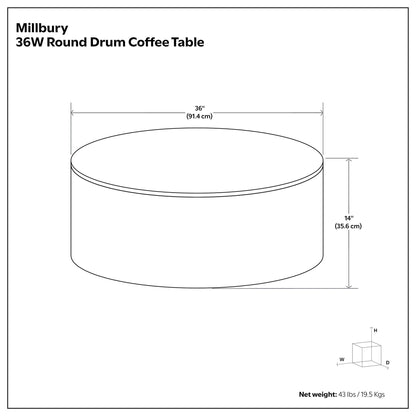 Millbury - Mesa de centro Drum - Natural
