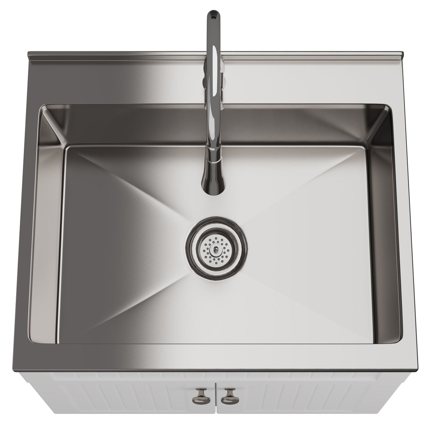 Beckham - Mueble de lavandería, grifo y fregadero de acero inoxidable