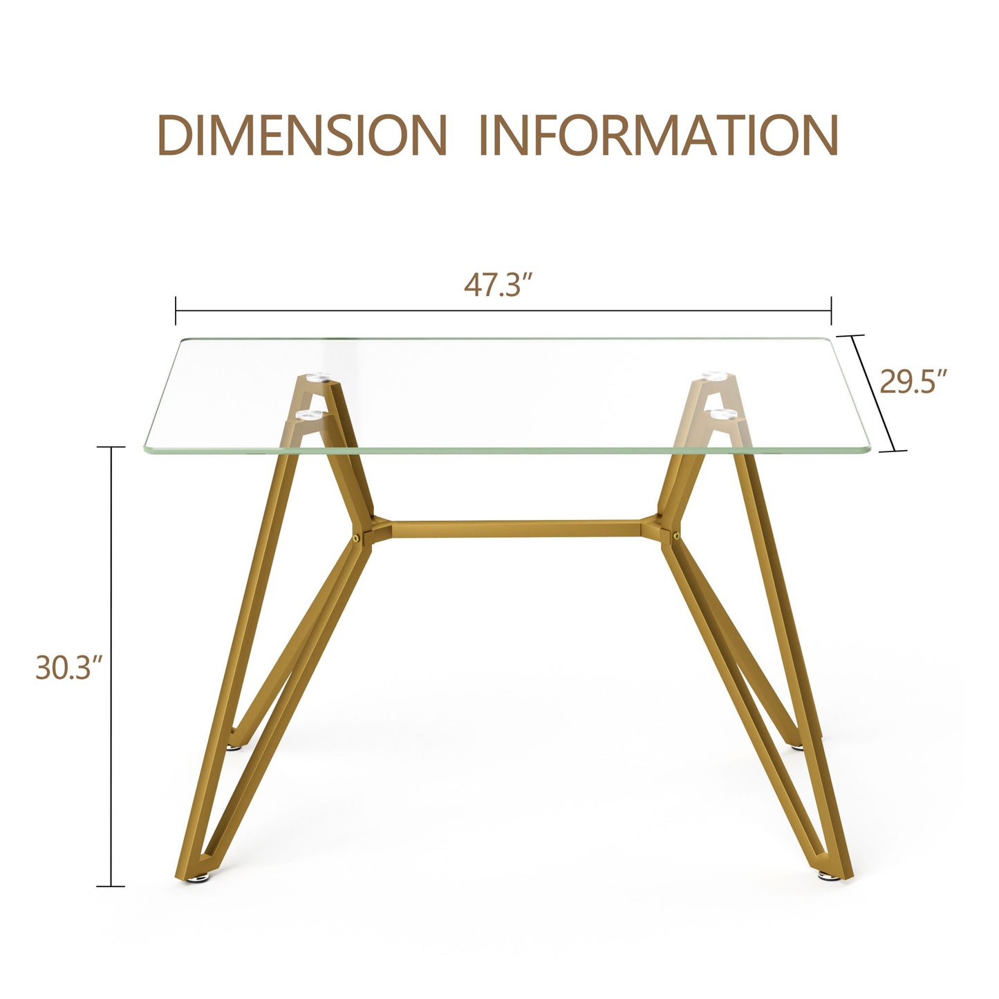 Modern Glass Dining Table With Metal Legs