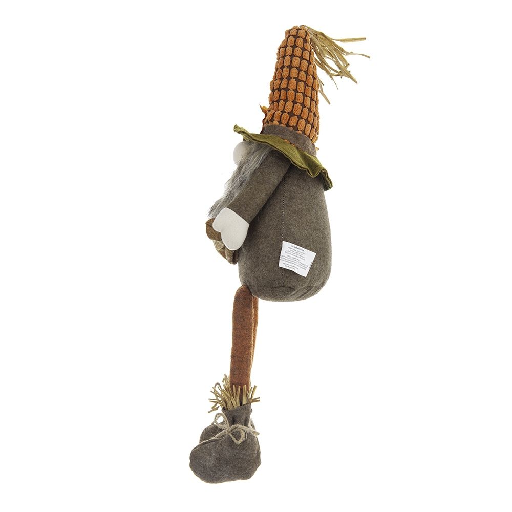 Gnomo sentado con hoja de arce, ideal para decorar mesas en el Festival de la Cosecha, el Festival de Otoño y el Día de Acción de Gracias (juego de 2) - Naranja y multicolor