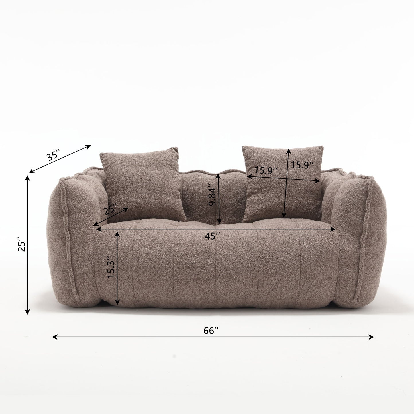 Cozy Beanbag Chair With High Resilience Foam Core For 2