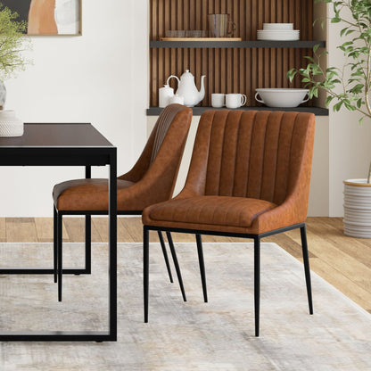 Melody - Silla de comedor tapizada versátil (juego de 2)