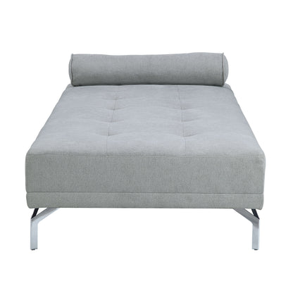 Quenti - Sofá cama de terciopelo con almohada - Gris