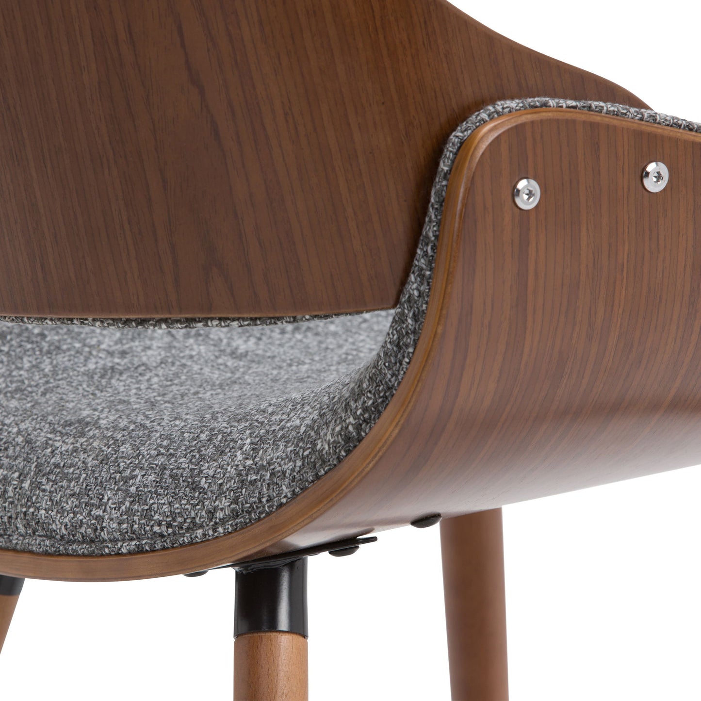 Malden - Silla de comedor tapizada de madera curvada con respaldo de madera