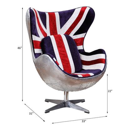 Brancaster - Silla giratoria con acento estampado - Multicolor