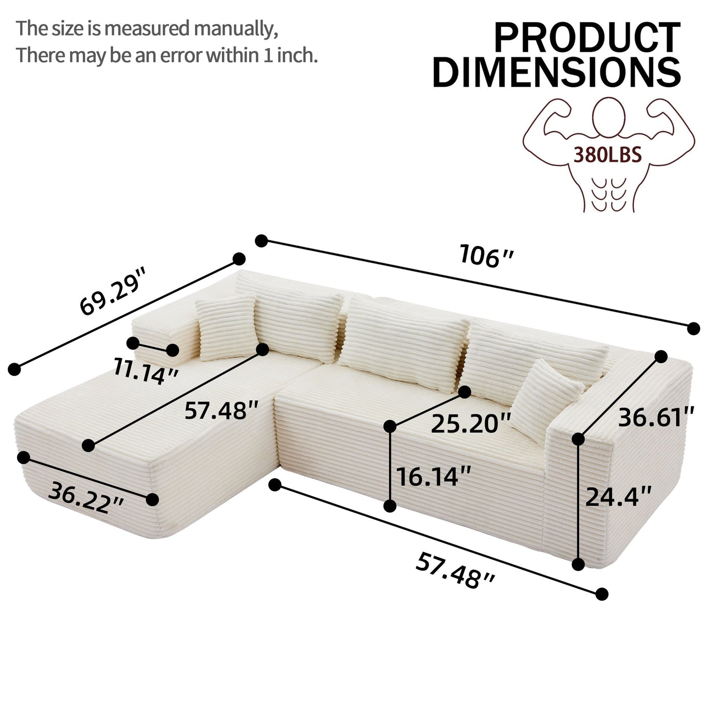Modular Sofa With Square Legs