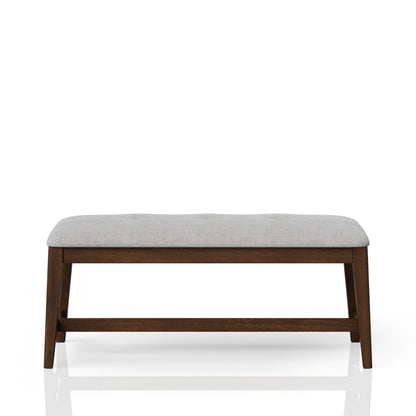 Banco de comedor tapizado sin respaldo, estilo Mid Century Seating, beige