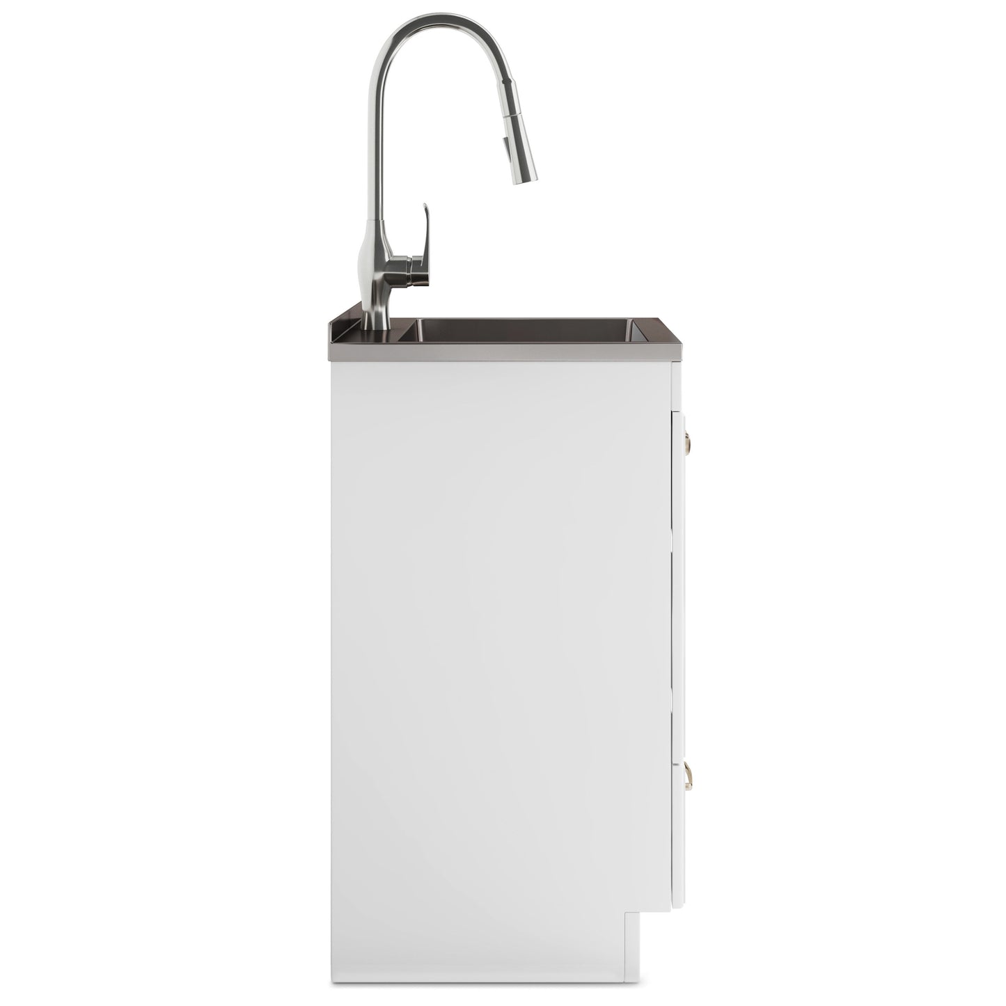 Lawrence - Mueble de lavandería con grifo y fregadero de acero inoxidable