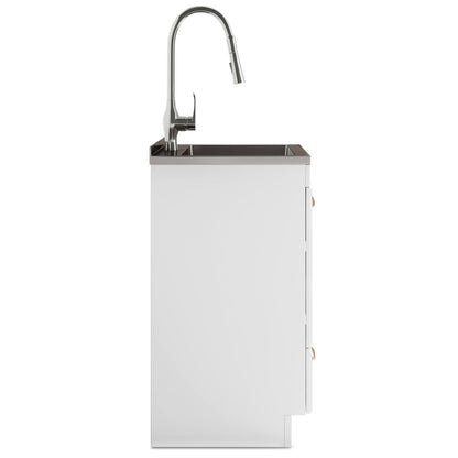 Lawrence - Mueble de lavandería con grifo y fregadero de acero inoxidable