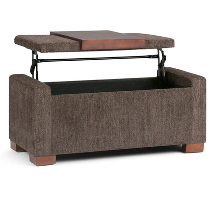 Bretton - Otomana elevable con espacio de almacenaje - Marrón oscuro