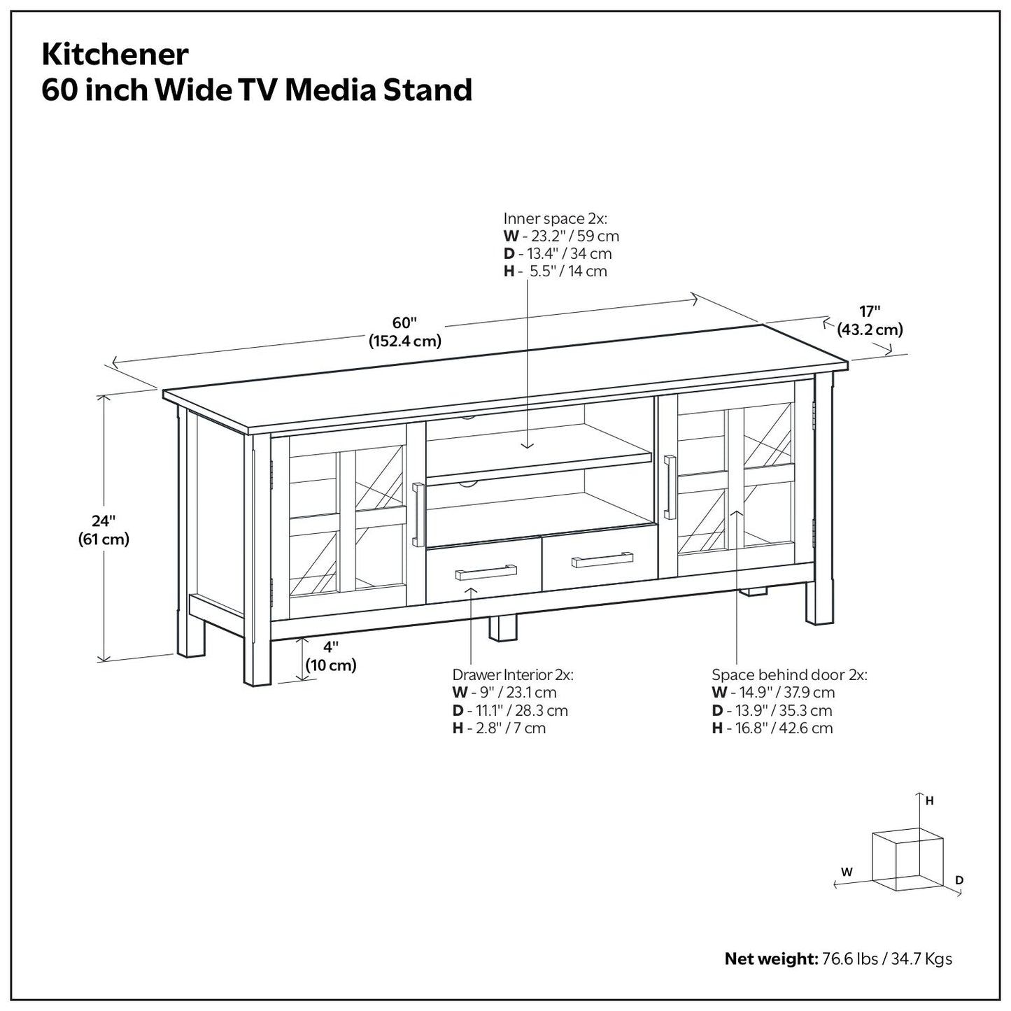 Kitchener - Soporte para TV hecho a mano