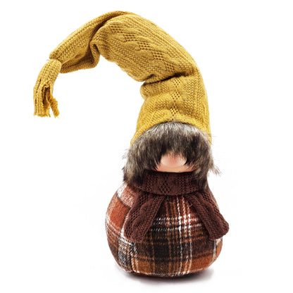 Decoraciones de gnomos para la mesa de Acción de Gracias en otoño (juego de 2) - Marrón/Amarillo