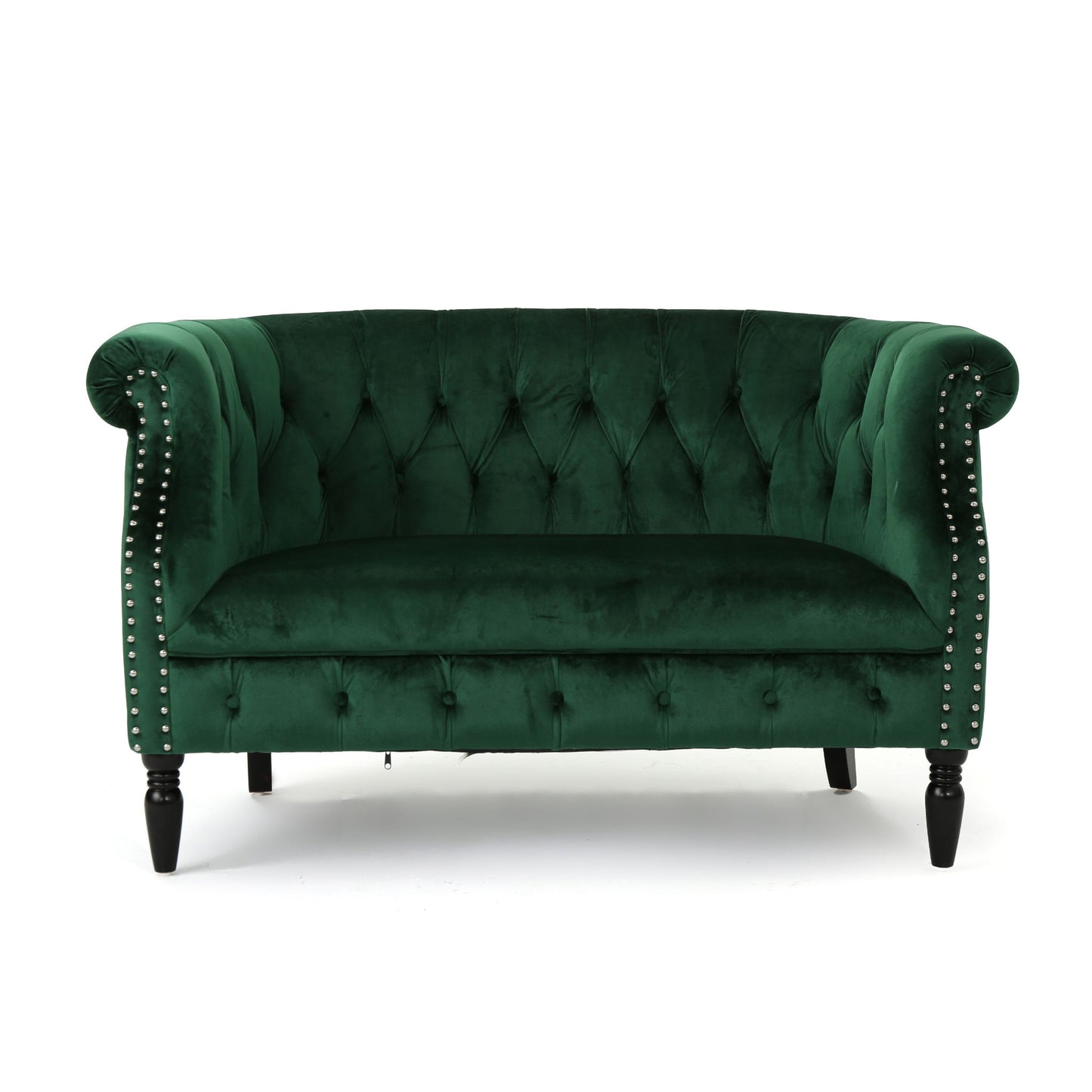 Antique Chesterfield Style Loveseat With Button Tufting