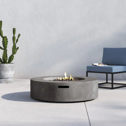 Mesa para fogata de exterior reforzada con fibra - Negra/Gris