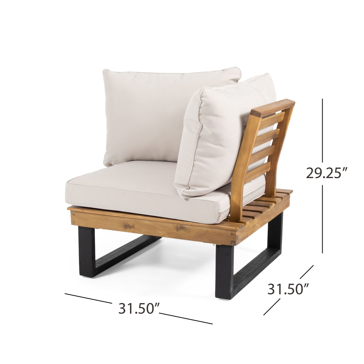 Sebastian - Corner Chair, Coffee Table - Beige