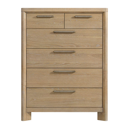 6 Drawer Chest - Tan - Solid Wood