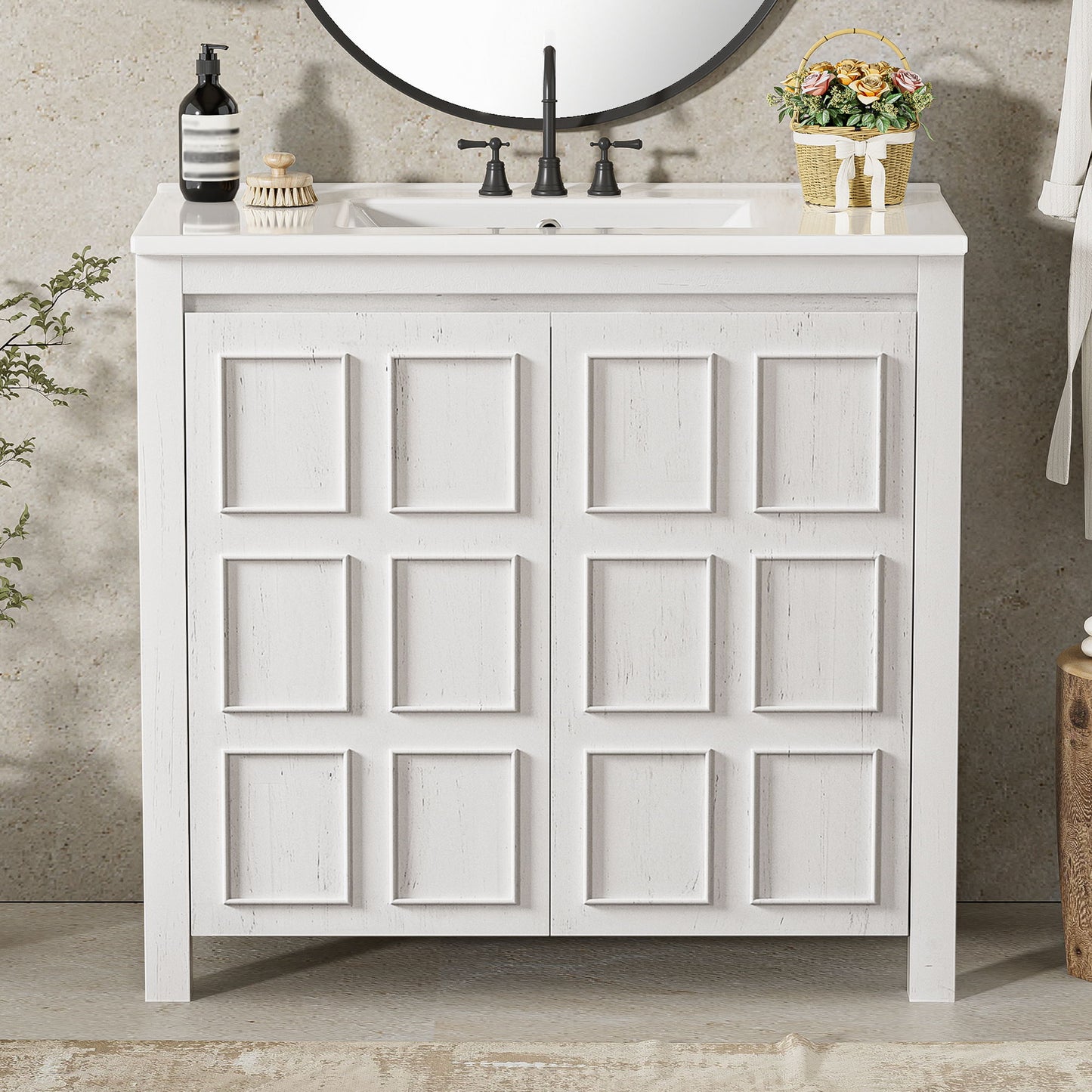 Bathroom Vanity Organizer With Sink, Combo Cabinet Set, Bathroom Storage Cabinet