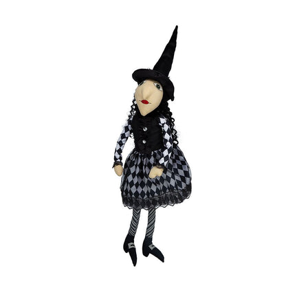 Decoración de bruja sentada de Halloween - Negra