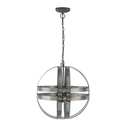 Lámpara colgante galvanizada de 4 luces con cadena ajustable para cocina (bombilla no incluida), color gris