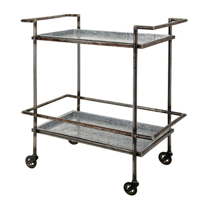 Carrito de bar Percy de metal galvanizado - Gris