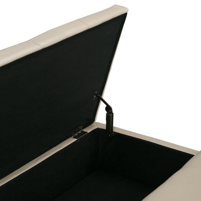 Dover - Mesa de centro elevable multifuncional con almacenamiento y otomana