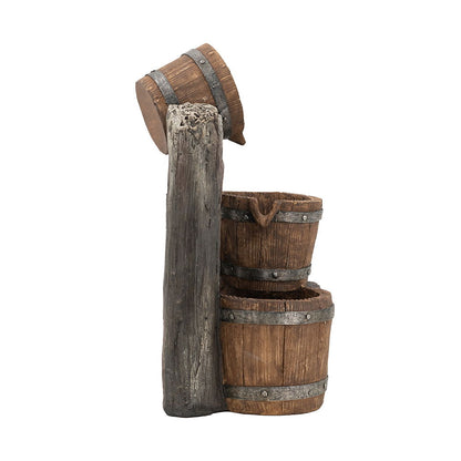 Fuente decorativa de tres niveles con luces y bomba - Marrón