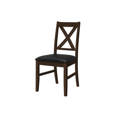 Silla de comedor lateral tapizada, estilo transicional (juego de 2)