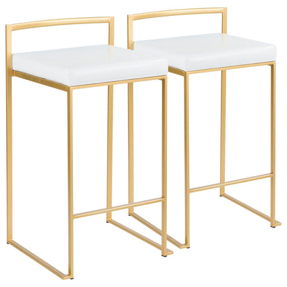 Taburete de bar Fuji de diseño contemporáneo y glamuroso (juego de 2)