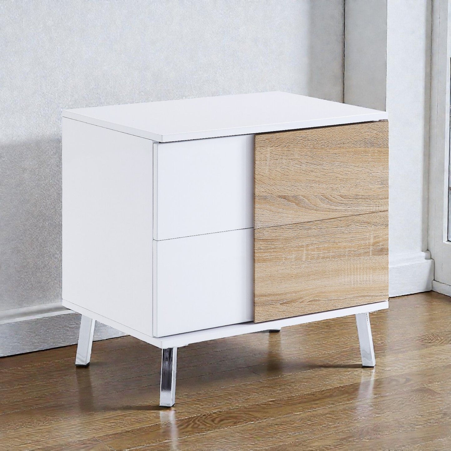 Verux - Mesa auxiliar de alto brillo - Blanca