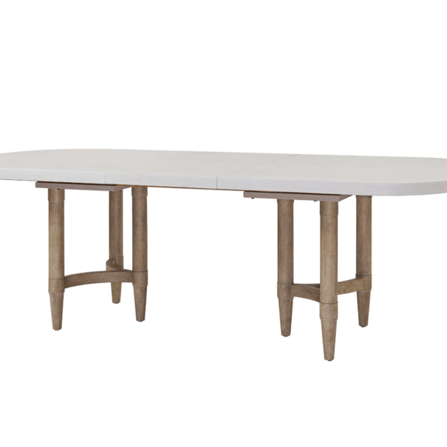 Triad - Mesa de comedor con pedestal doble y hojas - Arena
