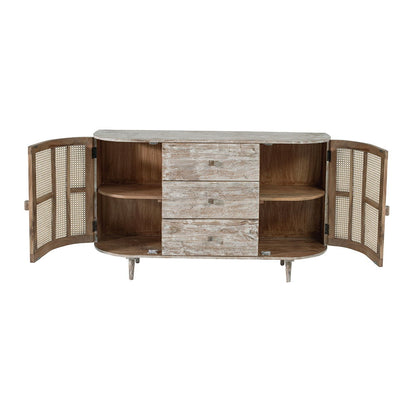Consola de TV con puertas de caña - Multicolor
