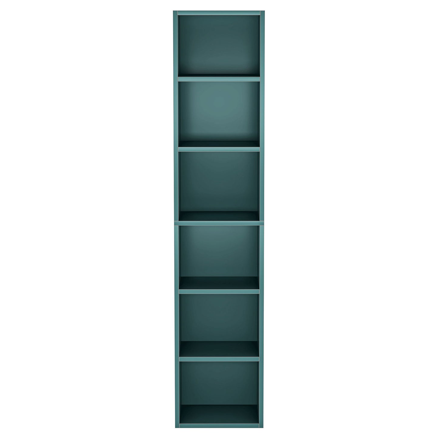 6 Tier Narrow Corner Cube Bookcase Storage, Freestanding Shelf With Open Cubes For Living Room