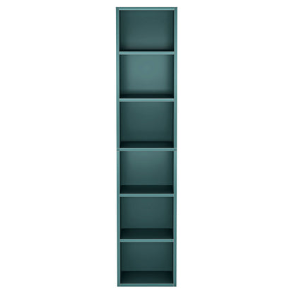 6 Tier Narrow Corner Cube Bookcase Storage, Freestanding Shelf With Open Cubes For Living Room