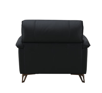 Eilene - Silla de cuero de grano superior - Negro