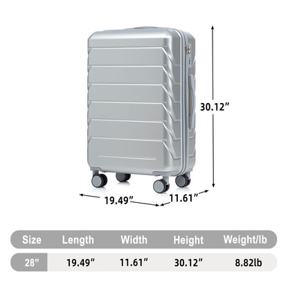 Hard Shell Luggage With Scratch Resistant Surface, 4 Wheels, Combination Lock & Side Hooks