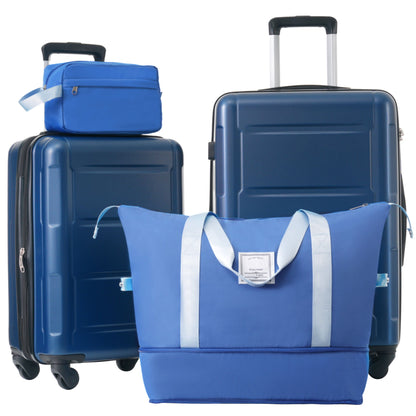 Juego de 2 maletas con ruedas giratorias extensibles, maleta ligera de ABS con cerradura TSA de 20"/24"